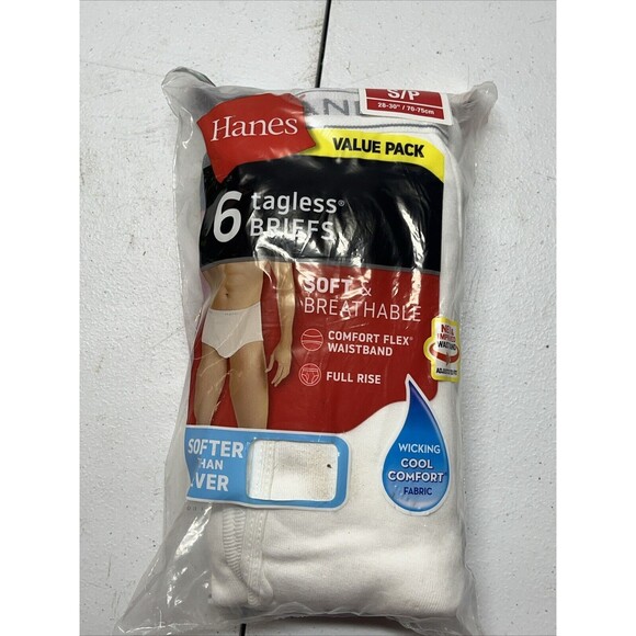 Hanes Men's Value Pack Briefs 6 Pack Size 28-30 White - Picture 5 of 5